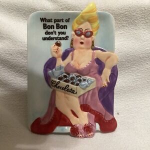 Boston Warehouse Bon Bon Spoonrest 2003 Ceramic Funny Woman  Model 75287